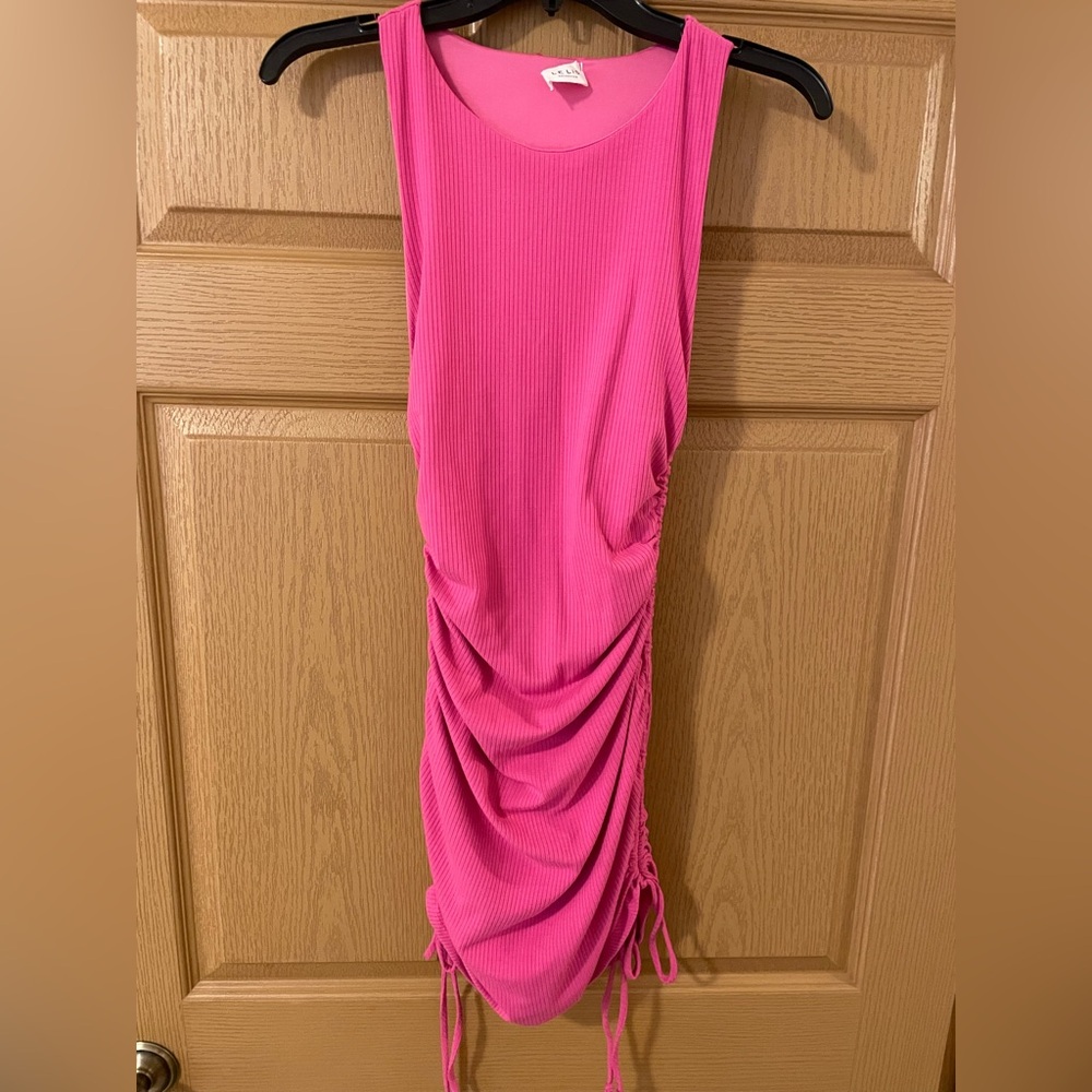 Le Lis Pink Ruched Mini Dress